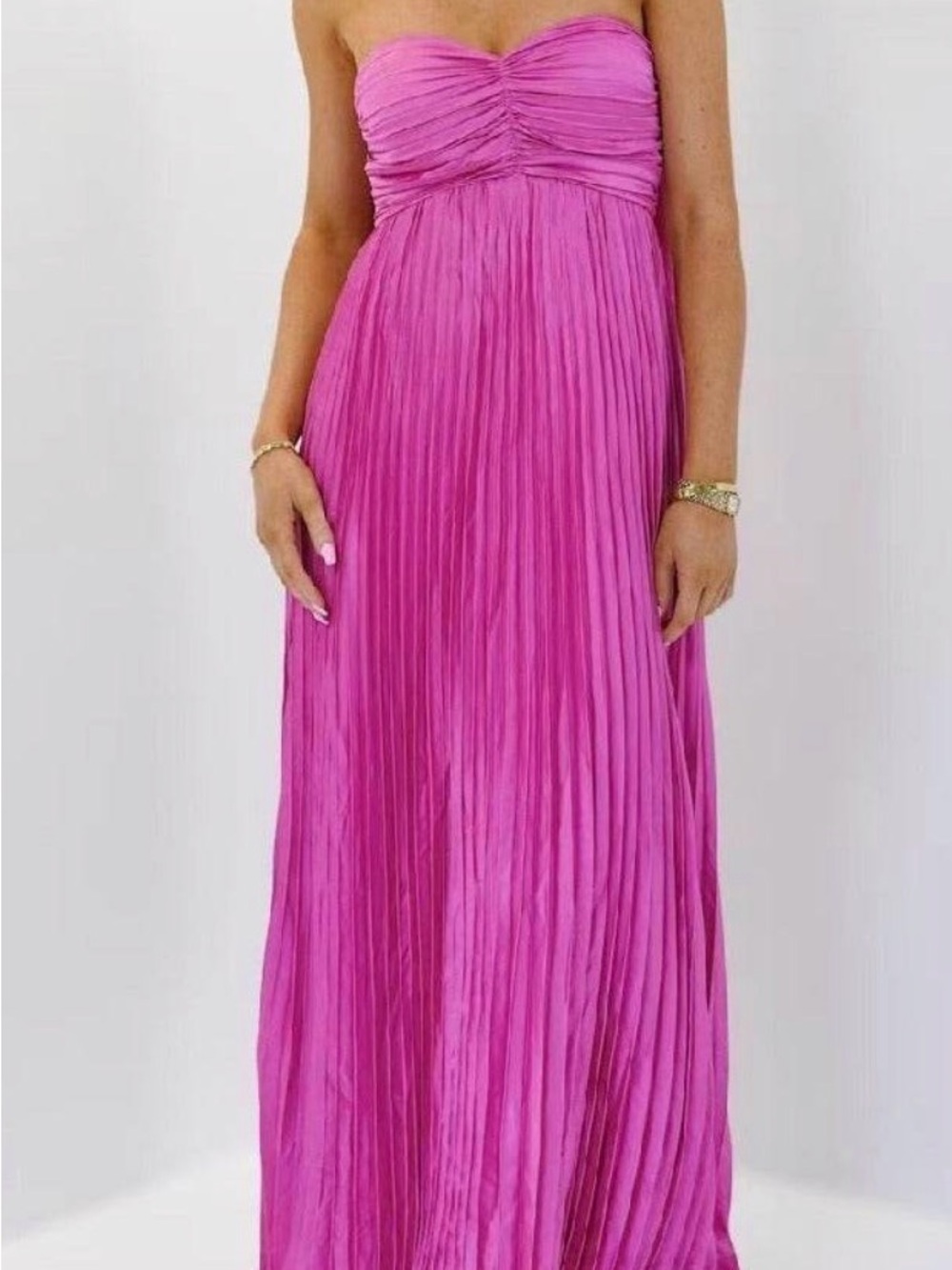 A-Line Maxi Pleated Formal Dress